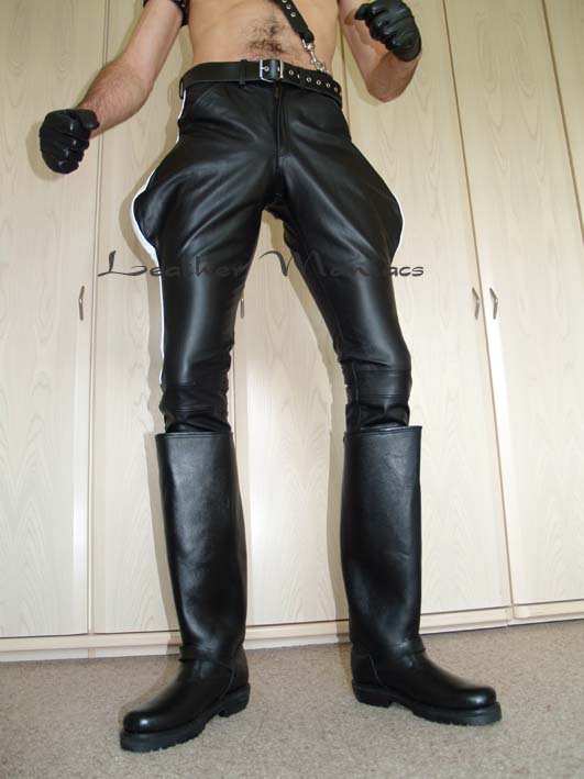 Police lederbreeches breeches leather jodhpurs boots Trousers Pants | eBay