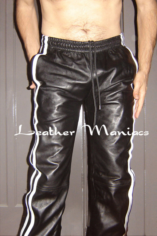 Leather track suit tracksuit jogging pants and jacket | eBay